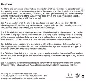 Planning Permission Conditions- click for photo gallery